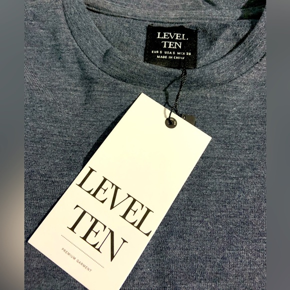 New Level Ten T-shirt Men's Size Small Gray Long Sleeve Crew Neck Causal - Picture 3 of 4